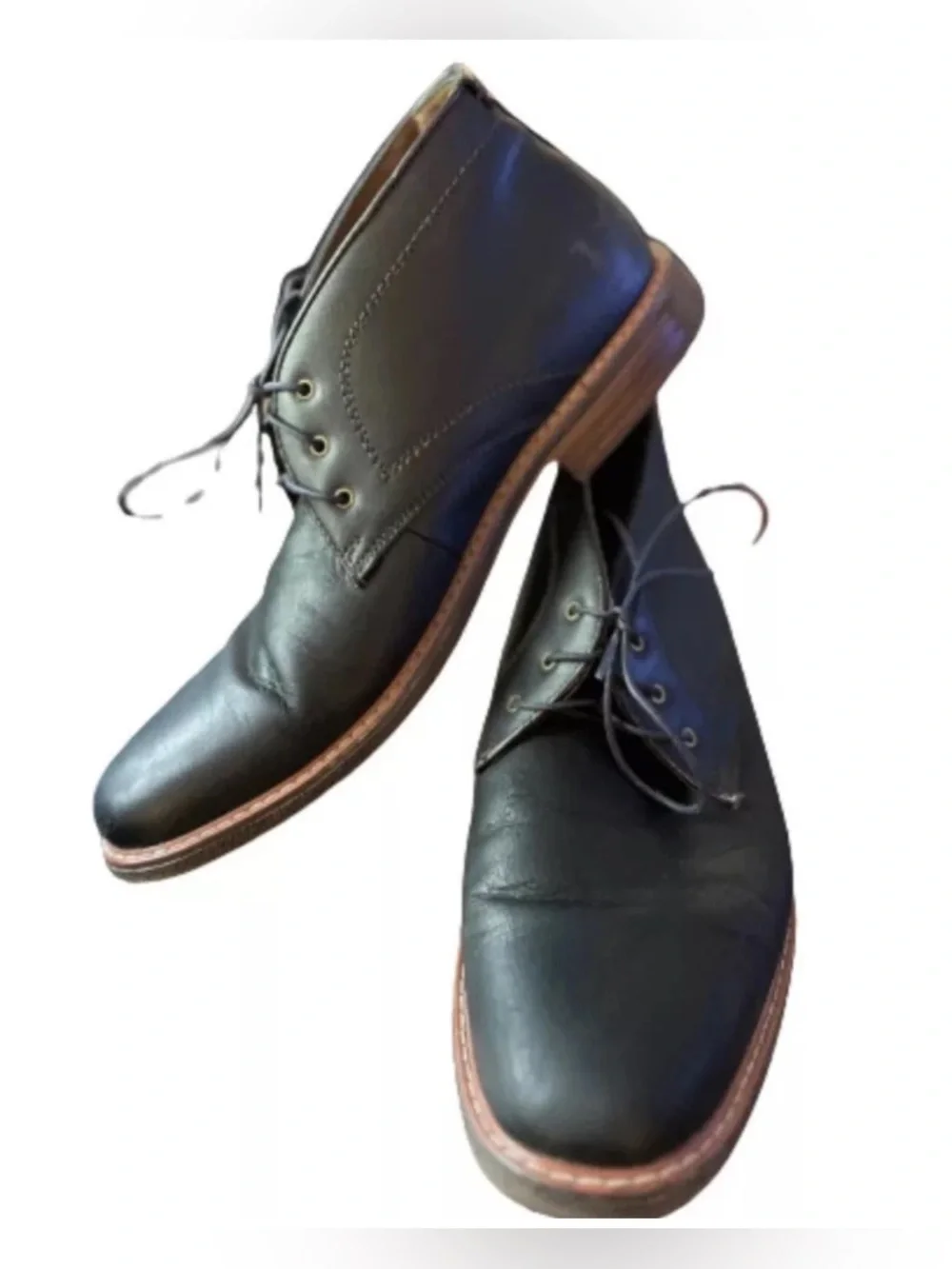 Dockers Men's Black Leather Chukka Boots Size 10M Plain Toe Dress Casual Ankle